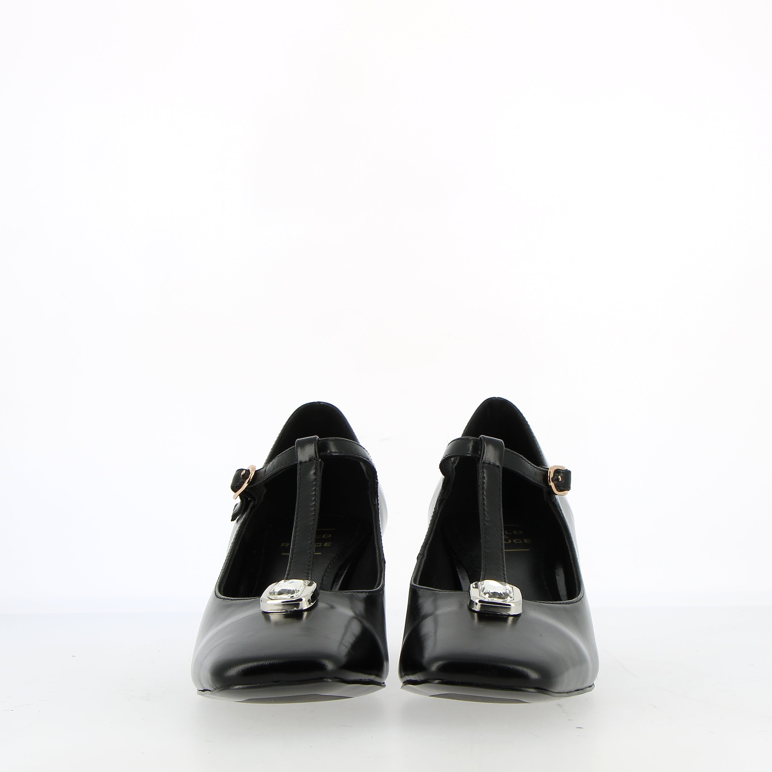 Scarpina a T in pelle nero