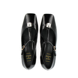 Scarpina a T in pelle nero