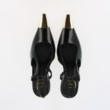 Slingback nero con punta oro