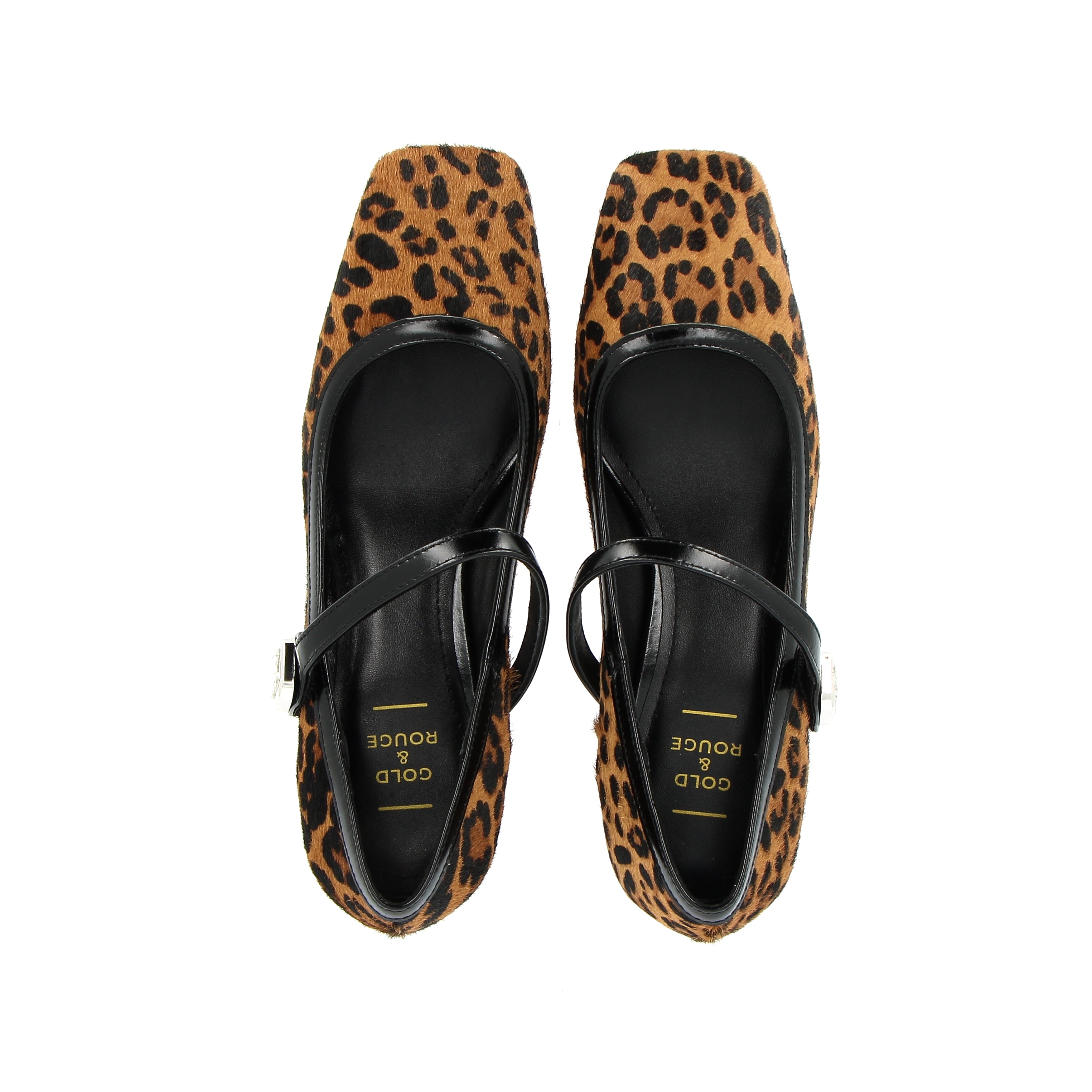 Scarpina in cavallino leopardato con cinturino a strap