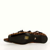 Leopard-print ballerina flats with strap and embellishment