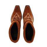 Suede leather cowboy-style ankle boot