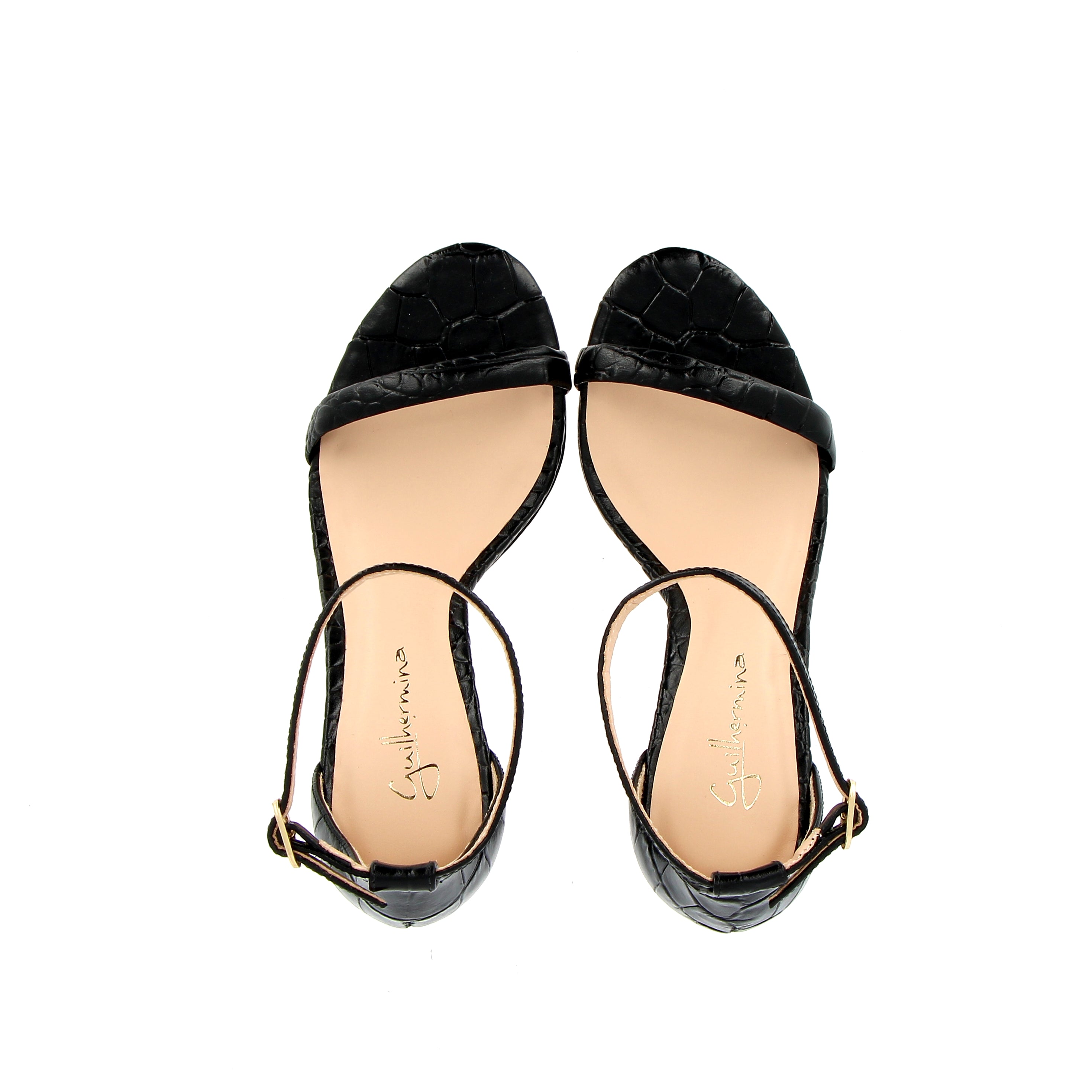 Sandalo finitura cocco nero alto