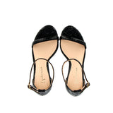 Sandalo finitura cocco nero alto