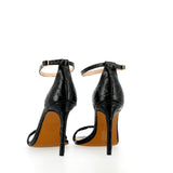 Sandalo finitura cocco nero alto