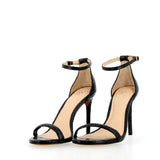 Sandalo finitura cocco nero alto