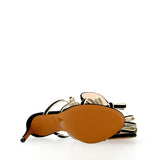 Sandalo mule camoscio nero con fiocchetti