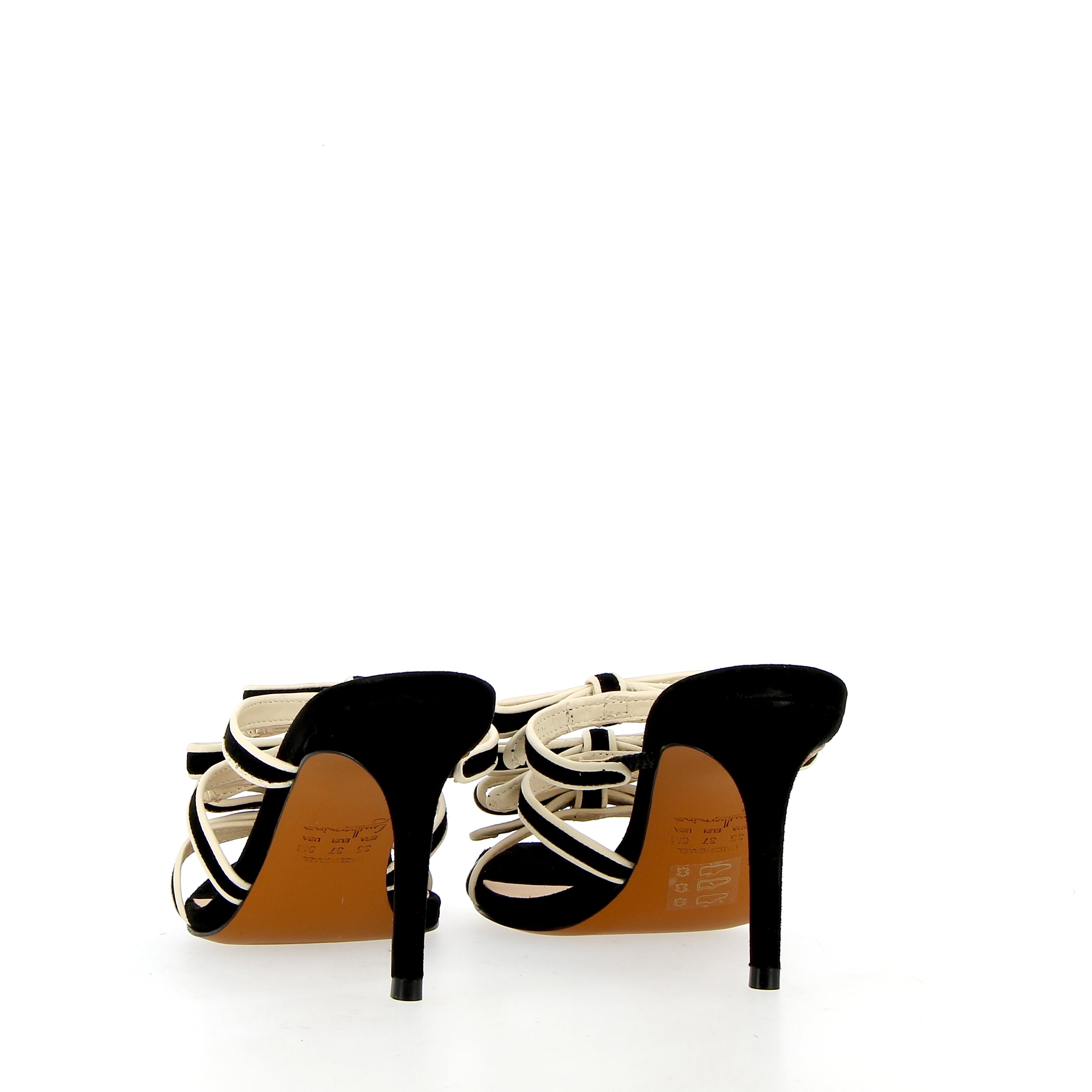 Sandalo mule camoscio nero con fiocchetti