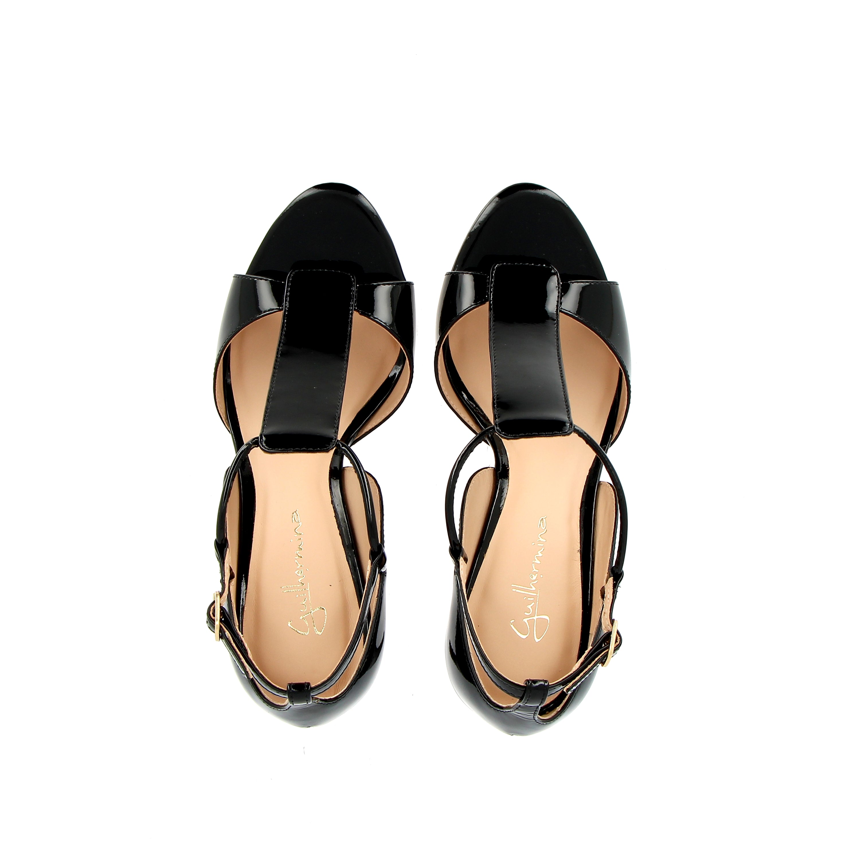 Sandalo  Joana in vernice nera a cinturini