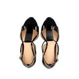 Sandalo  Joana in vernice nera a cinturini