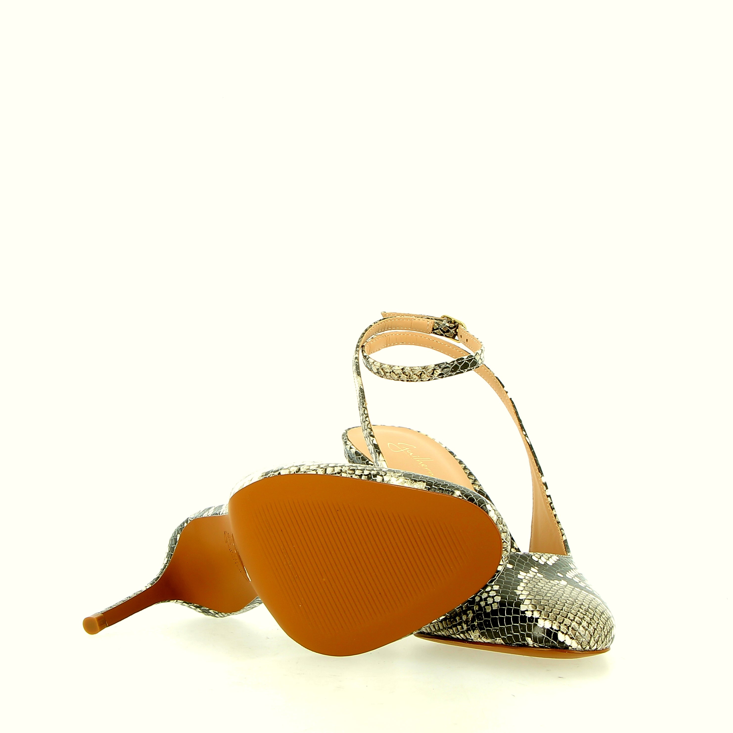 Slingback  stampa pitone cinturino alla caviglia