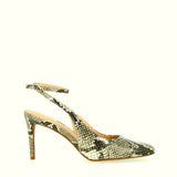 Slingback  stampa pitone cinturino alla caviglia
