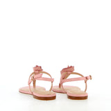 Sandalo rosa basso con fiore