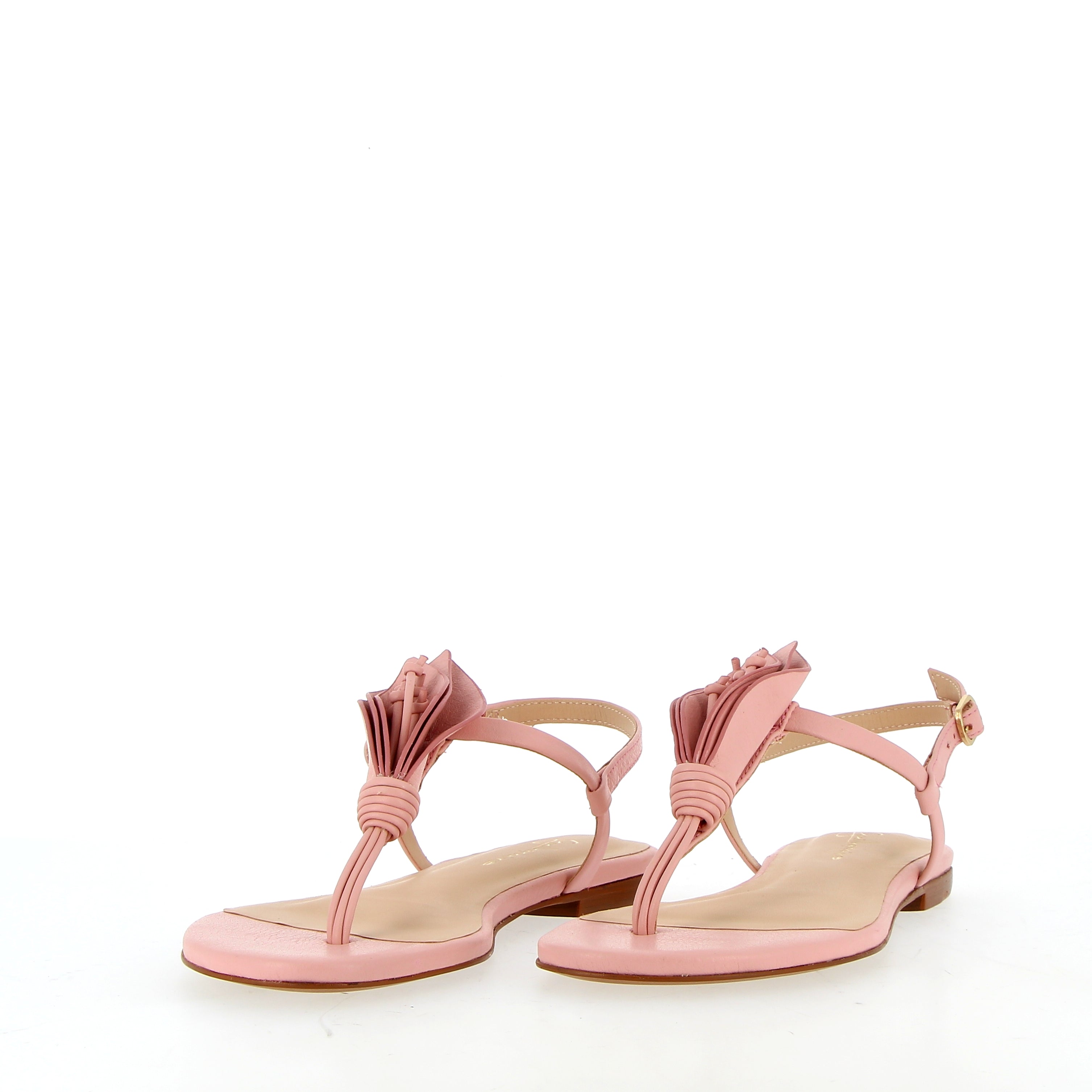 Sandalo rosa basso con fiore