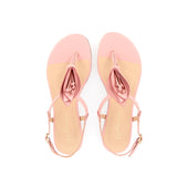 Sandalo rosa basso con fiore