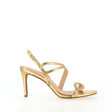 Sandalo oro laminato tacco alto
