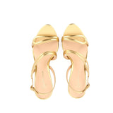 Sandalo oro laminato tacco alto