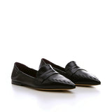 Mocassino a punta in nappa da guanto nero