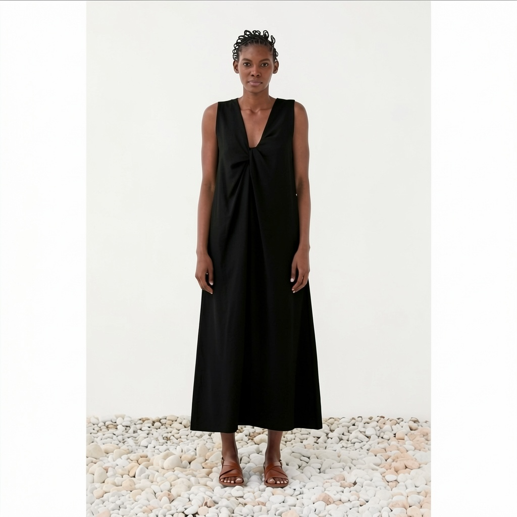 Black dress with knot