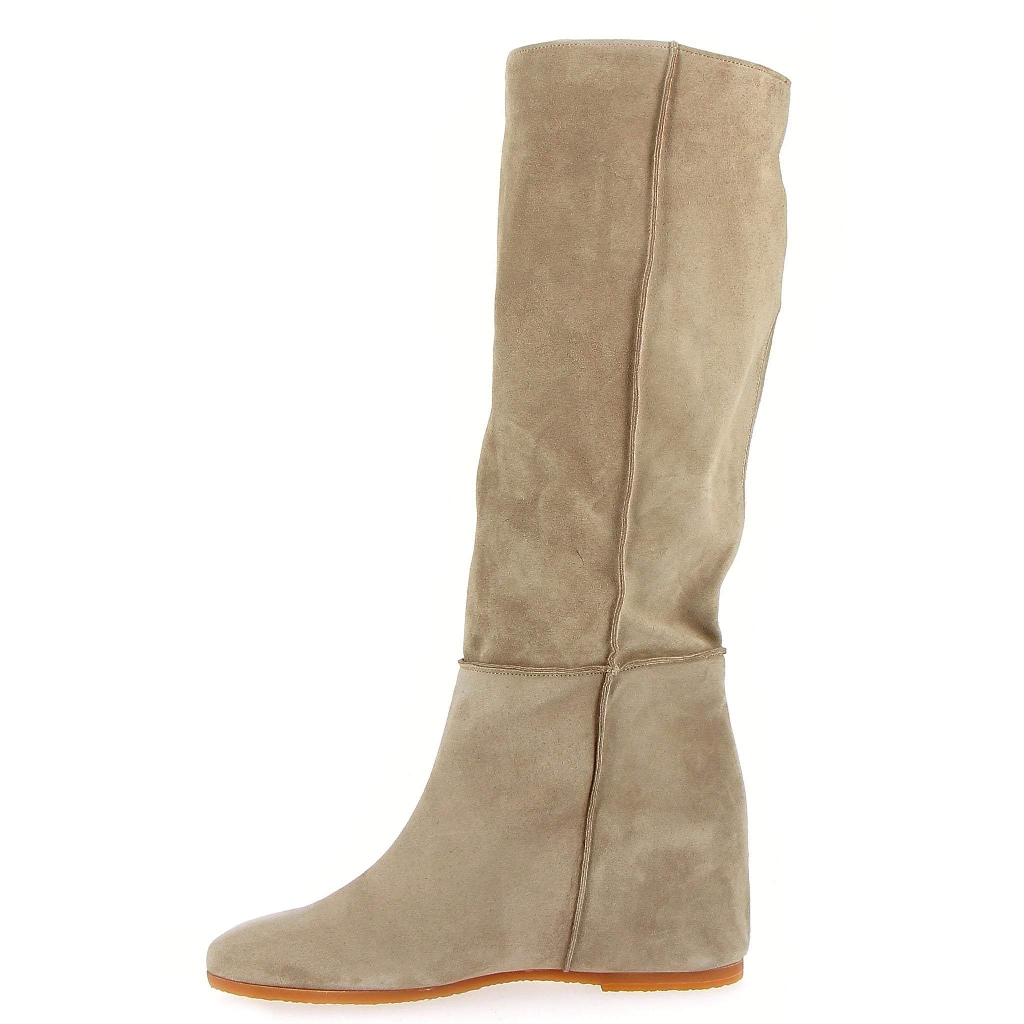 Sand suede unlined tube boot