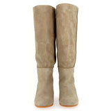 Sand suede unlined tube boot