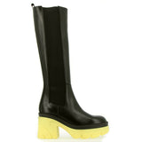 Boot with elastic and internal zip yellow sole