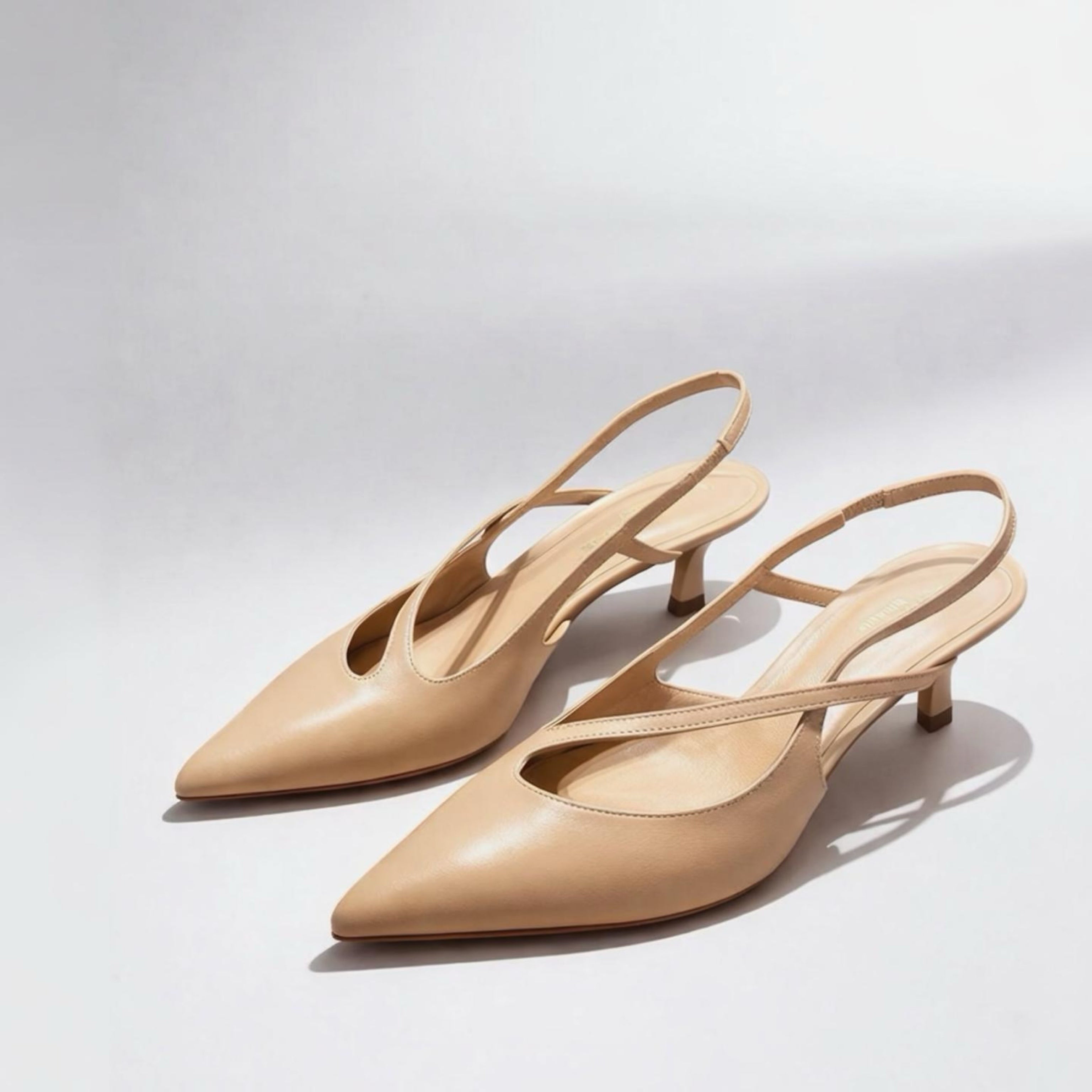 Slingback in nappa beige