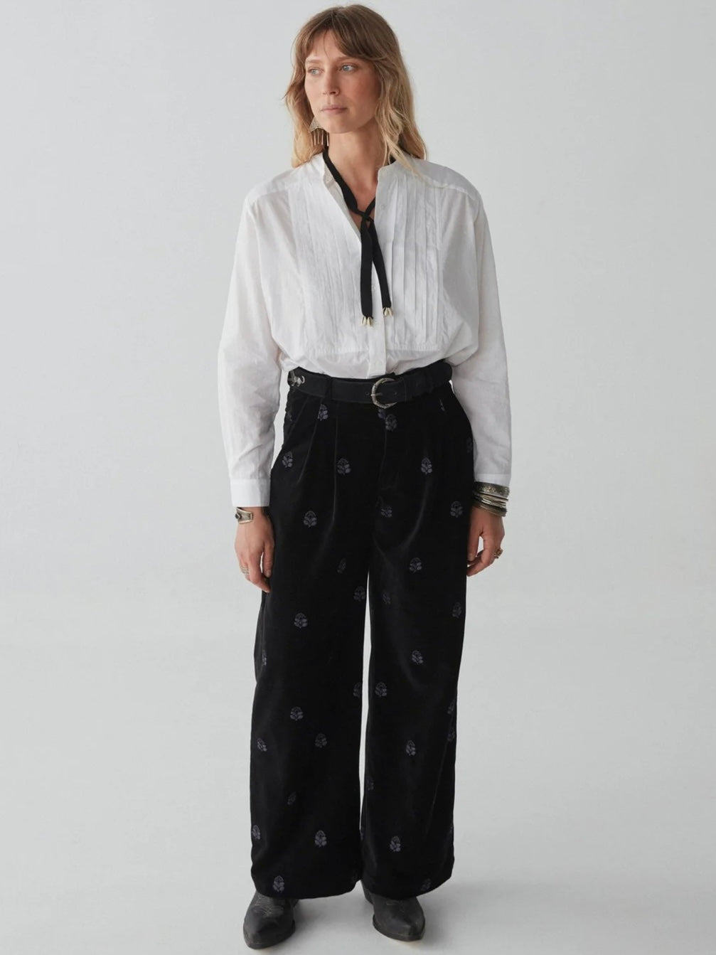 Yves Blouse Tuxedo Off White