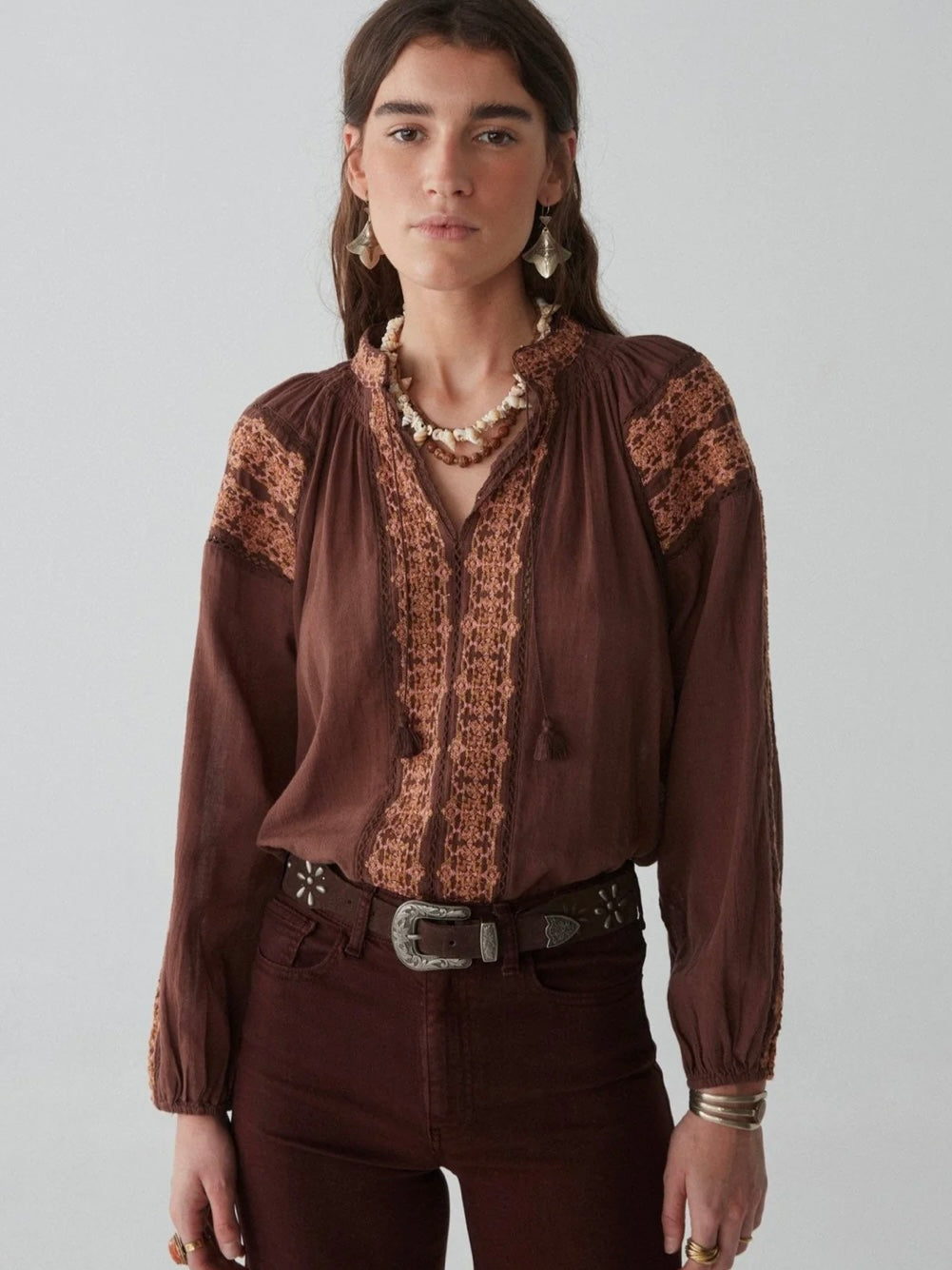 Audrey Yorkshire Cocoa Blouse