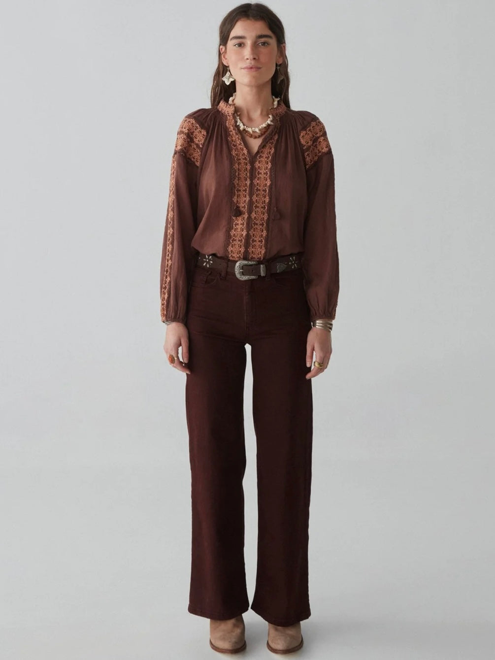 Audrey Yorkshire Cocoa Blouse