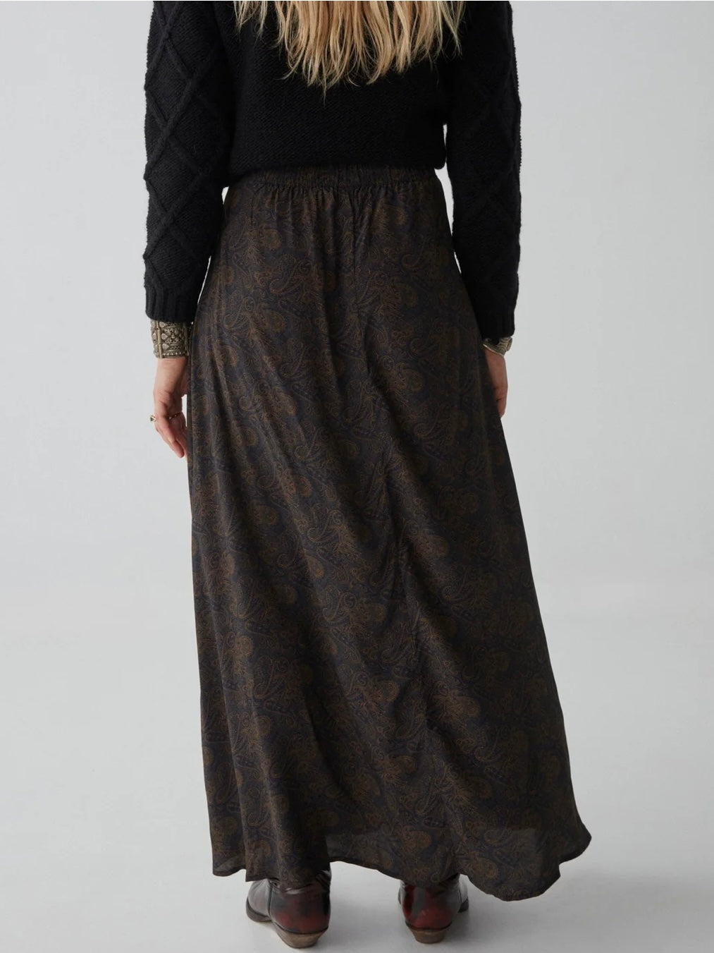 Lola Skirt disegno Cachemire Moutarde