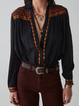 Tina blouse in Cachemira Moutarde