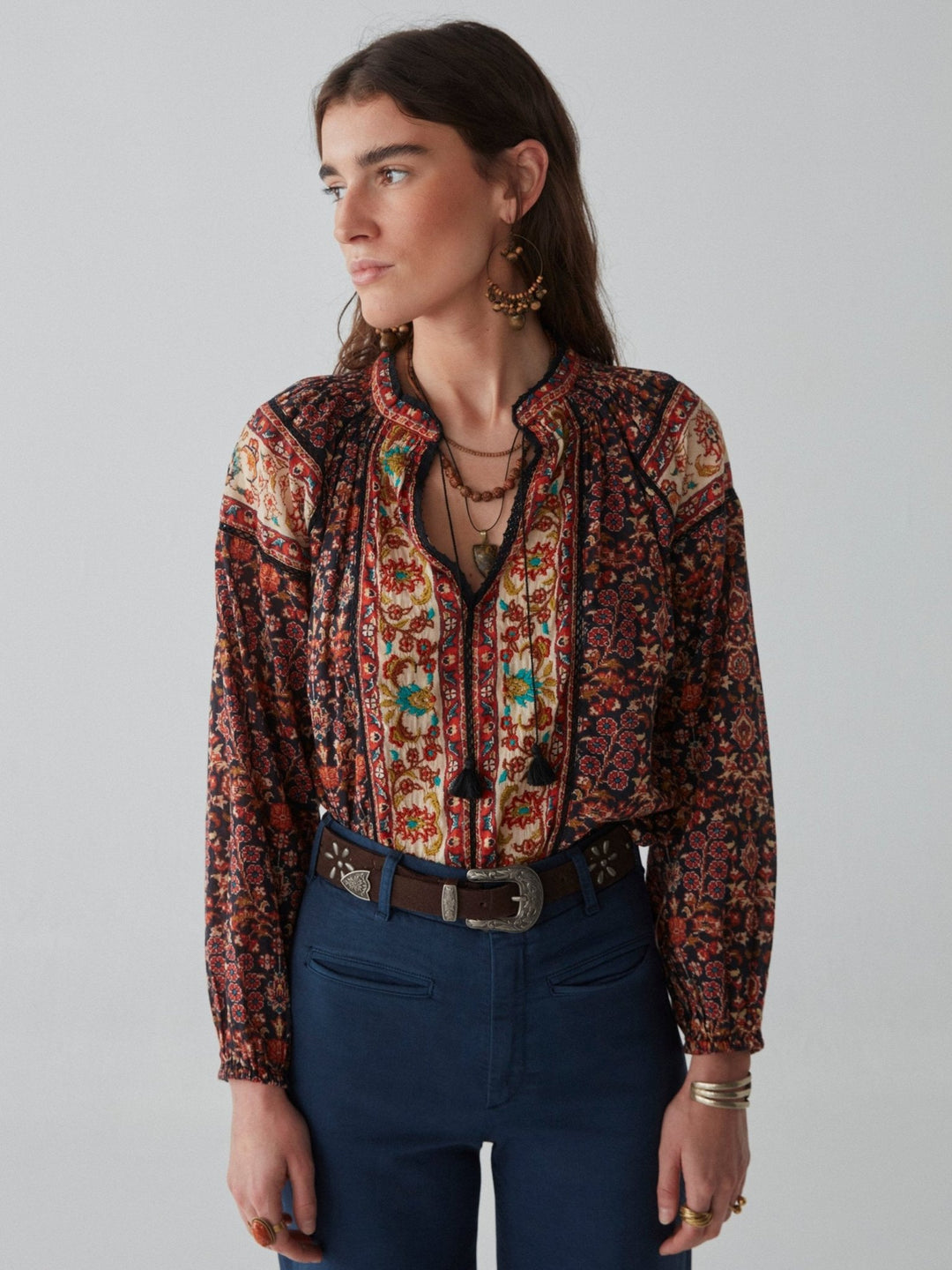 Tina blouse in Cachemira Moutarde