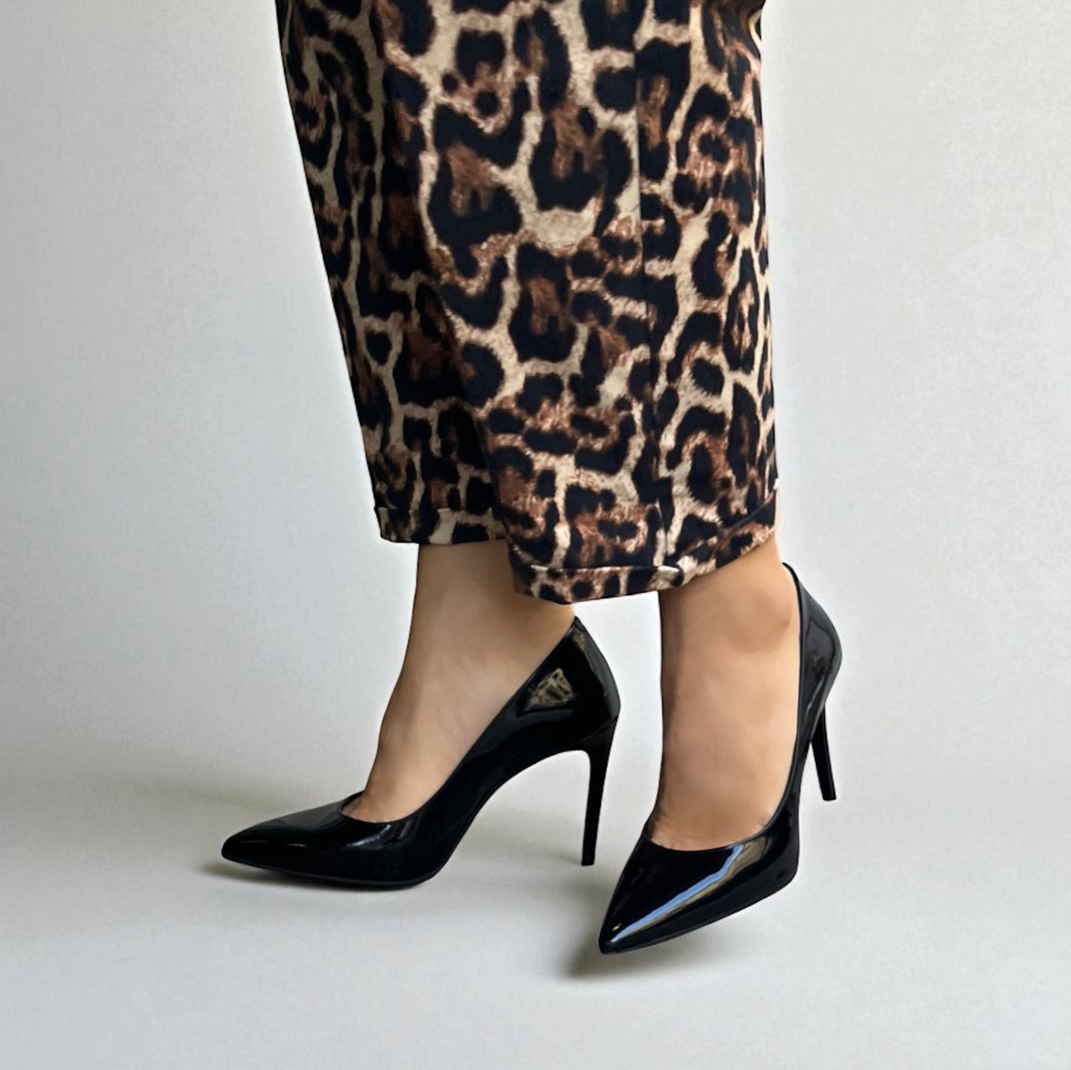 Décolleté in vernice nero tacco 10