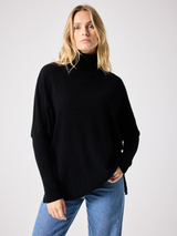 Maglione collo alto Margareth in cashmere nero