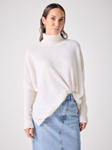 Maglione collo alto Margareth in cashmere ecru