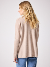 Maglione collo alto Margareth in cashmere terre fumée