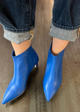 Ankle boot in soft denim blue leather