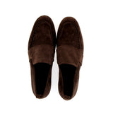 Soft moccasin in dark brown suede