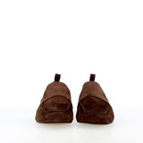 Soft moccasin in dark brown suede