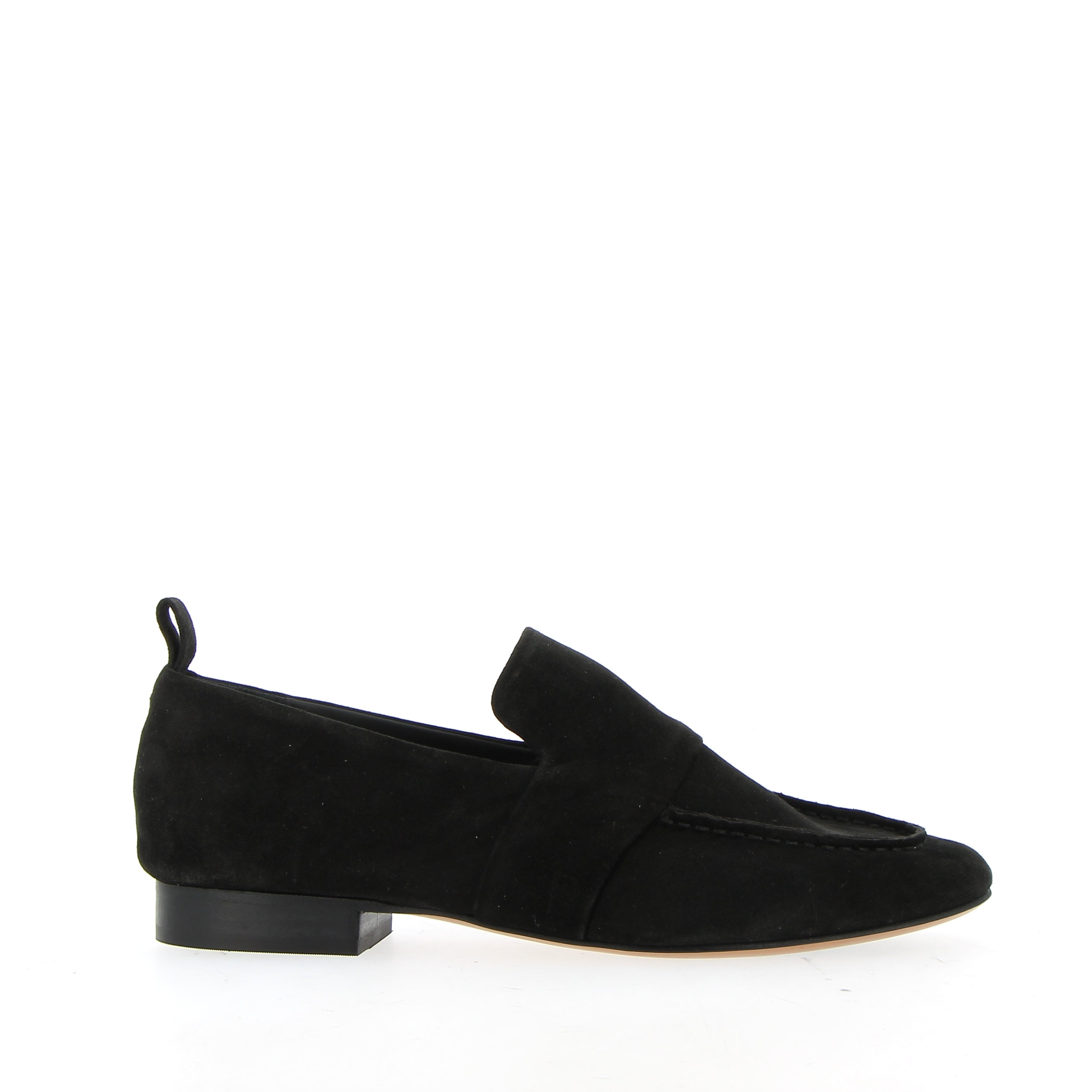 Soft black suede moccasin