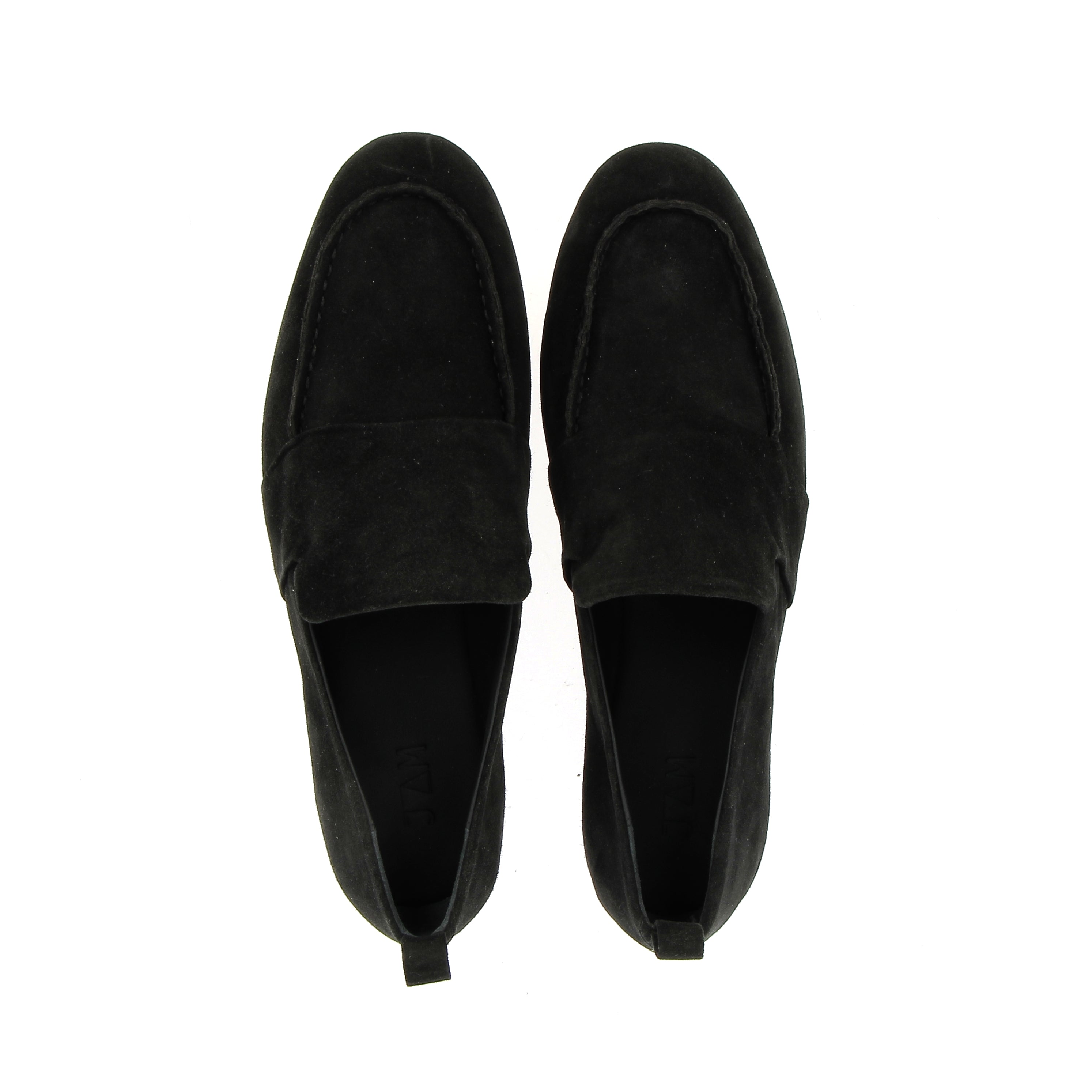 Soft black suede moccasin