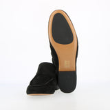 Soft black suede moccasin