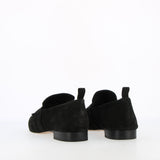 Soft black suede moccasin