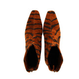 Stivaletto tigrato in camoscio tacco medio