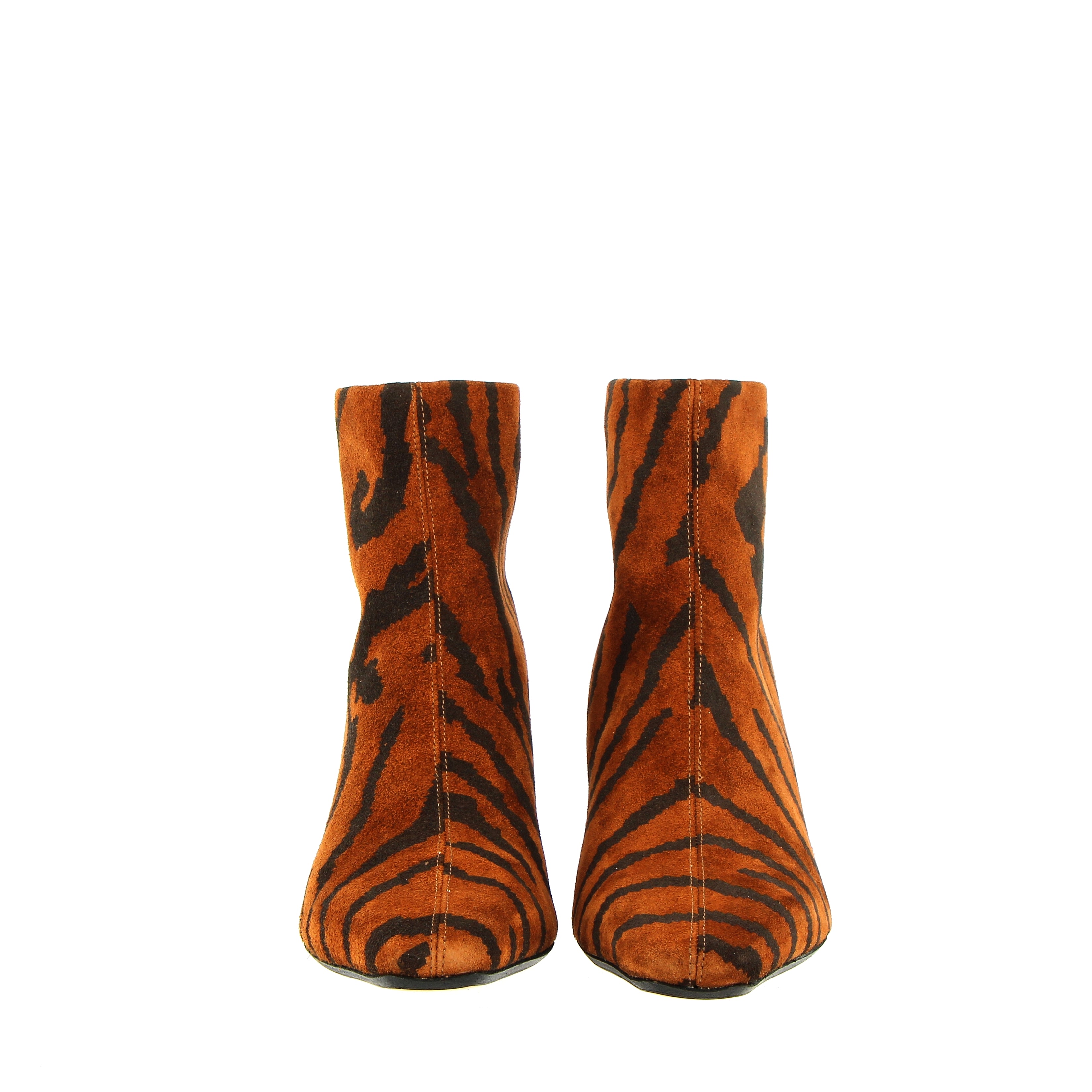 Stivaletto tigrato in camoscio tacco medio