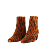 Stivaletto tigrato in camoscio tacco medio
