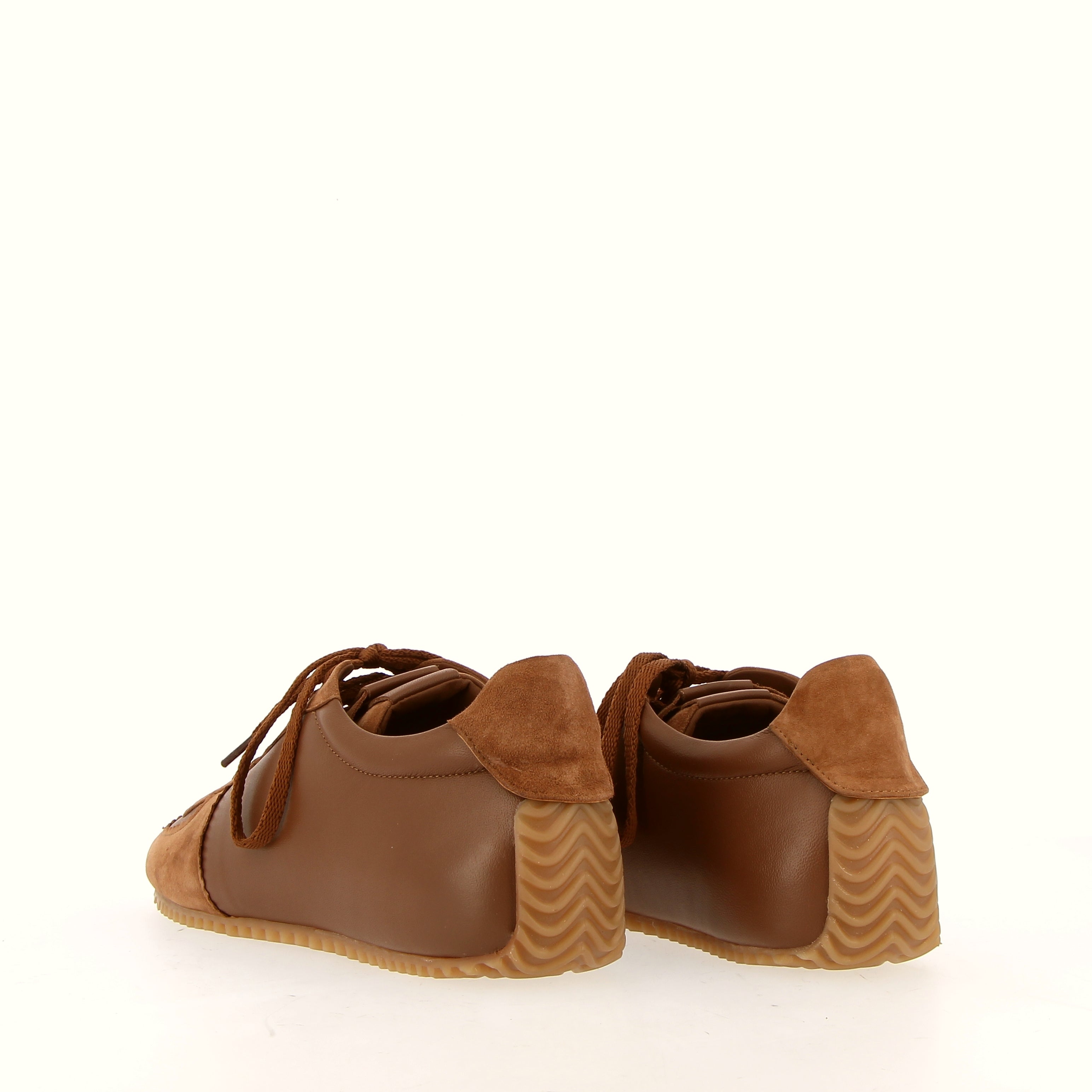 Sneaker bowler in pelle cuoio