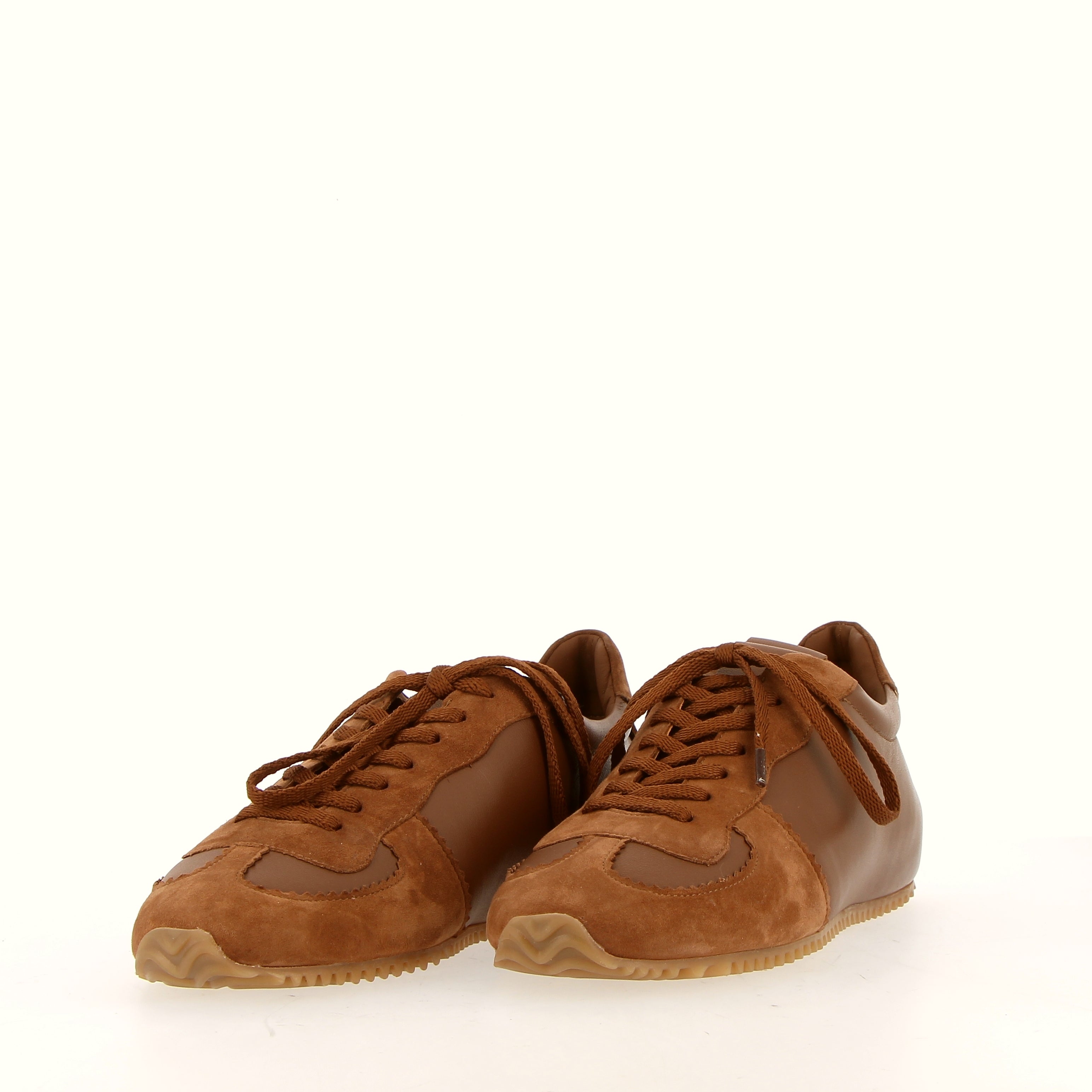 Sneaker bowler in pelle cuoio