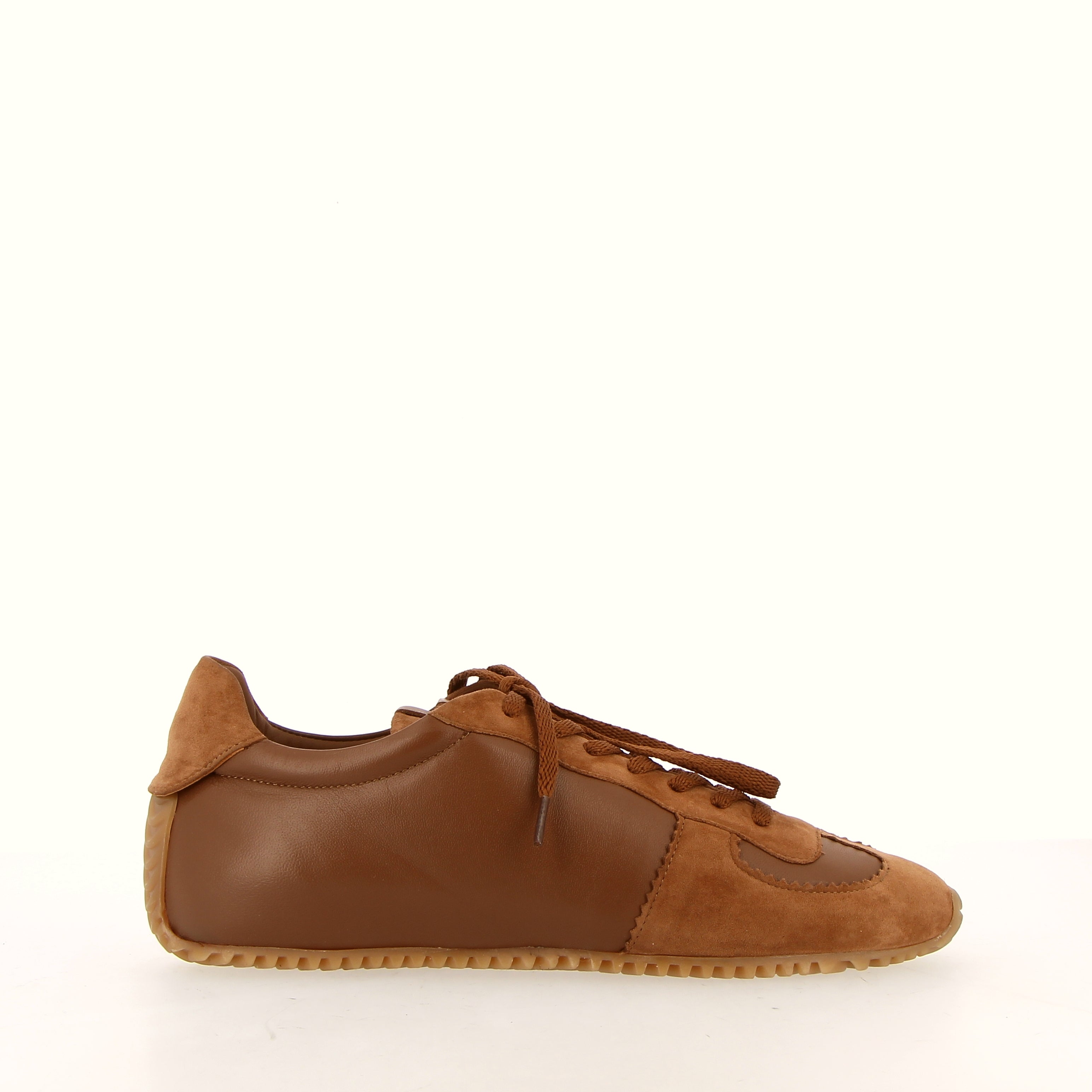 Sneaker bowler in pelle cuoio